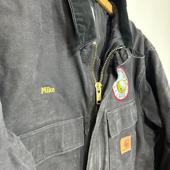 Vintage Carhartt Arctic Jacket C26 BLK Black Size XL Quilt Lined Coat Alaska - Picture 6 of 10